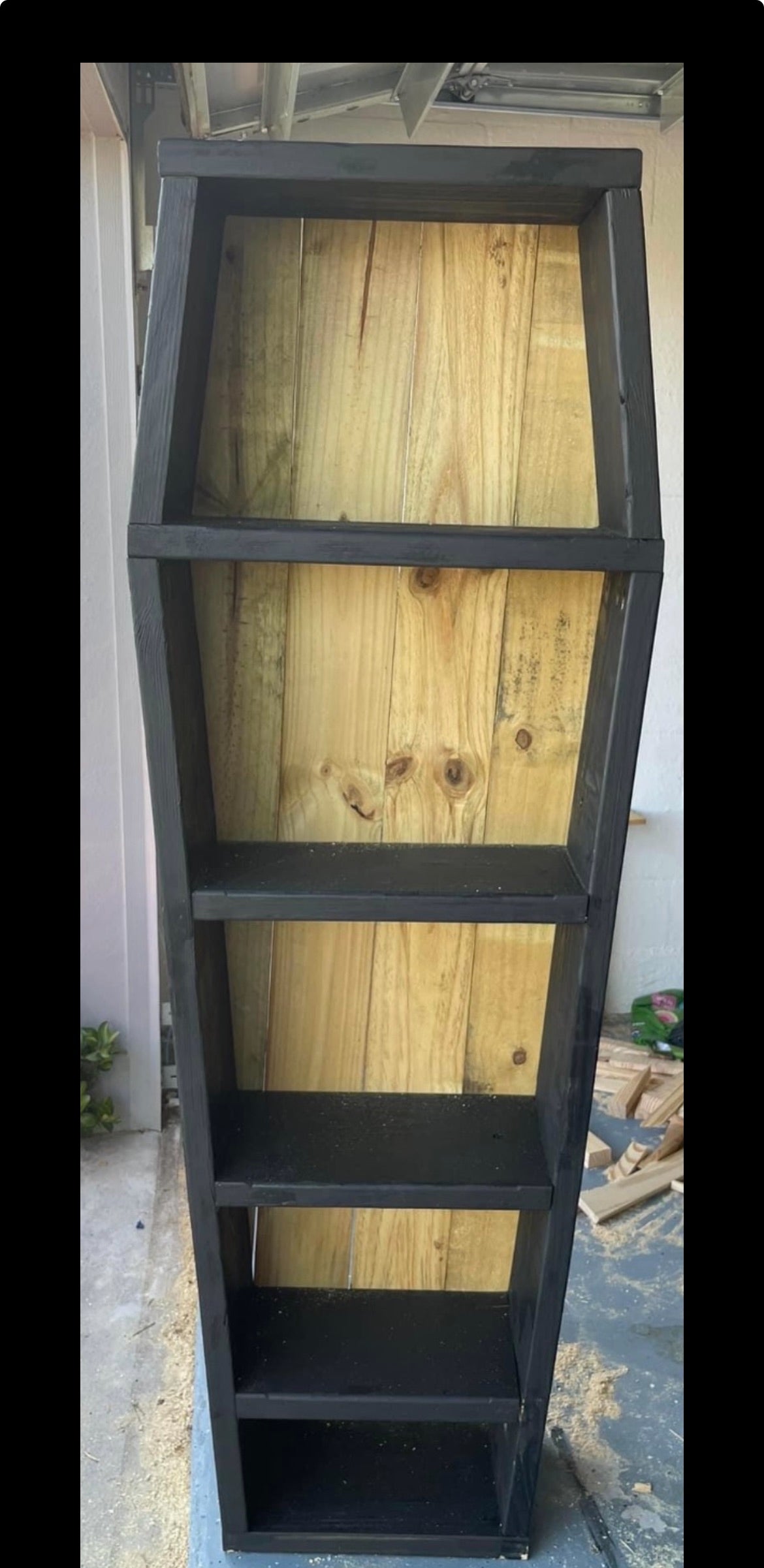 Coffin Bookcase 6ft high