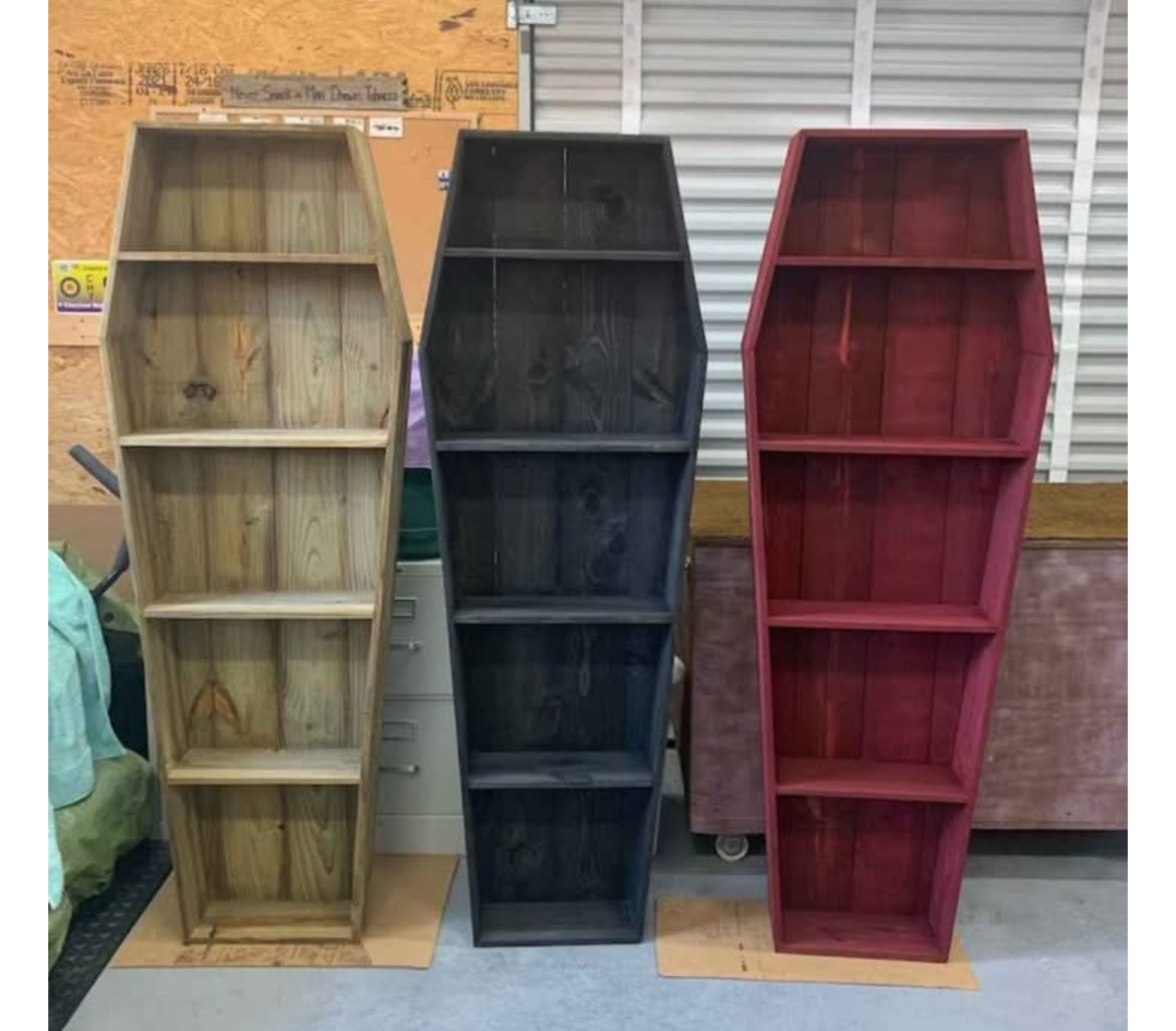 Coffin Bookcase 6ft high